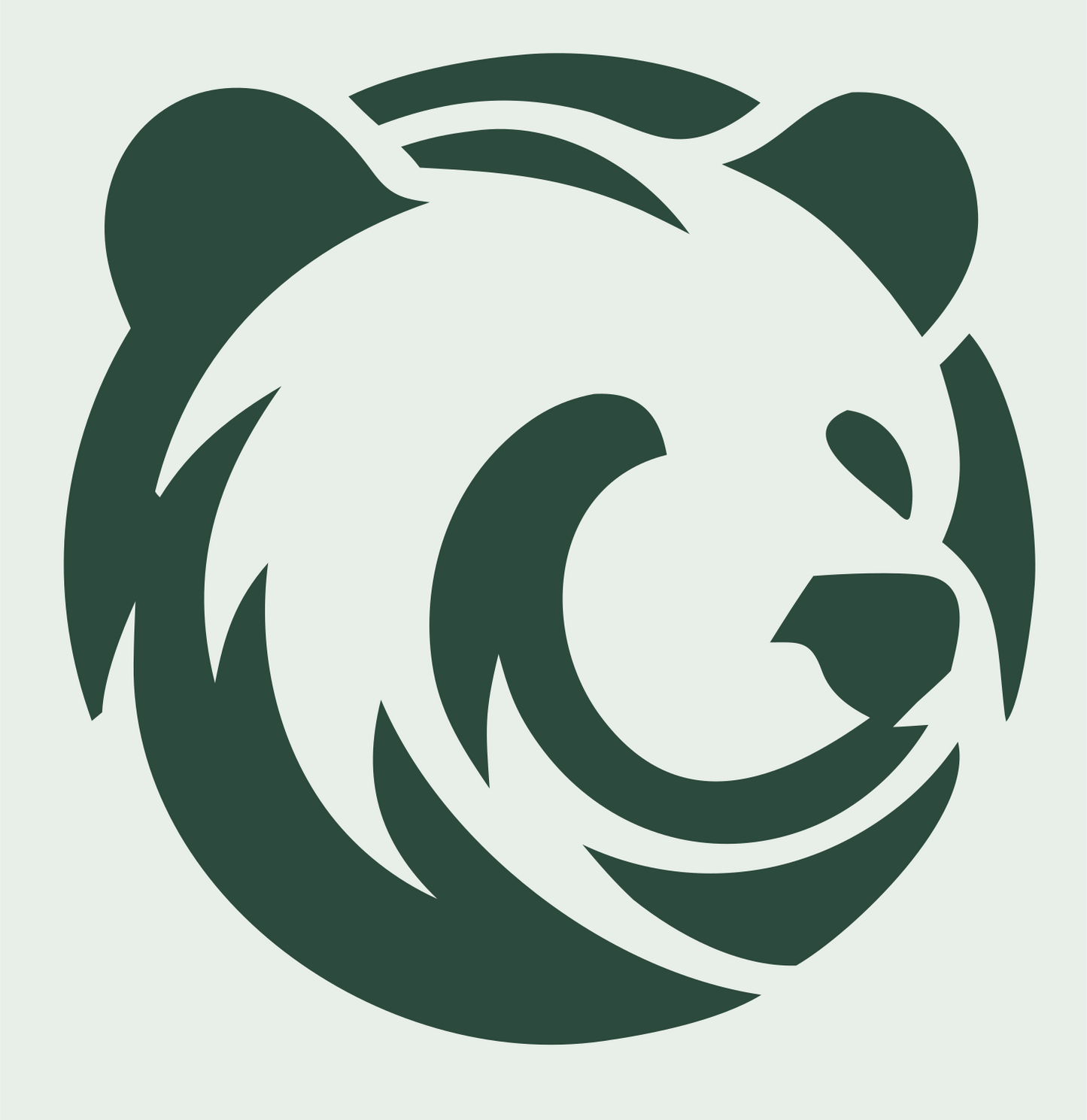Grizzly Bear Head Logo #e8efe9/#2d4a3e