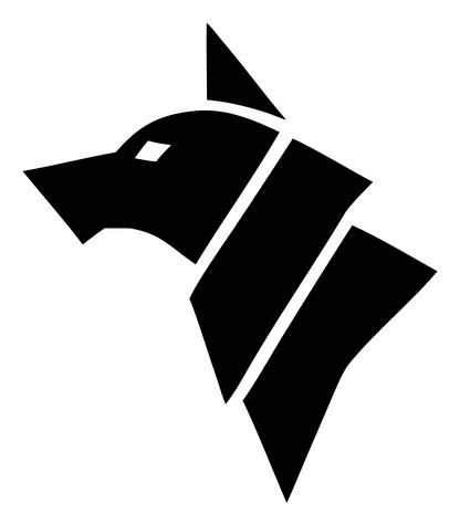 Sliced Layered Wolf Head Side Mark #ffffff/#000000