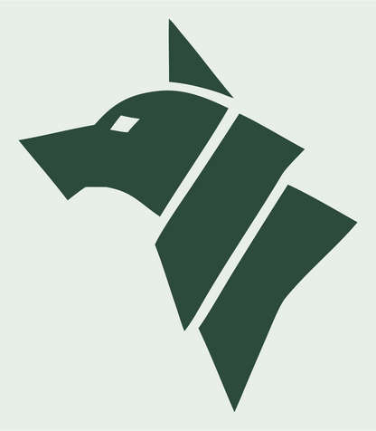 Sliced Layered Wolf Head Side Mark #e8efe9/#2d4a3e