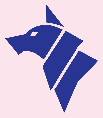 Sliced Layered Wolf Head Side Mark #fce4ec/#283593