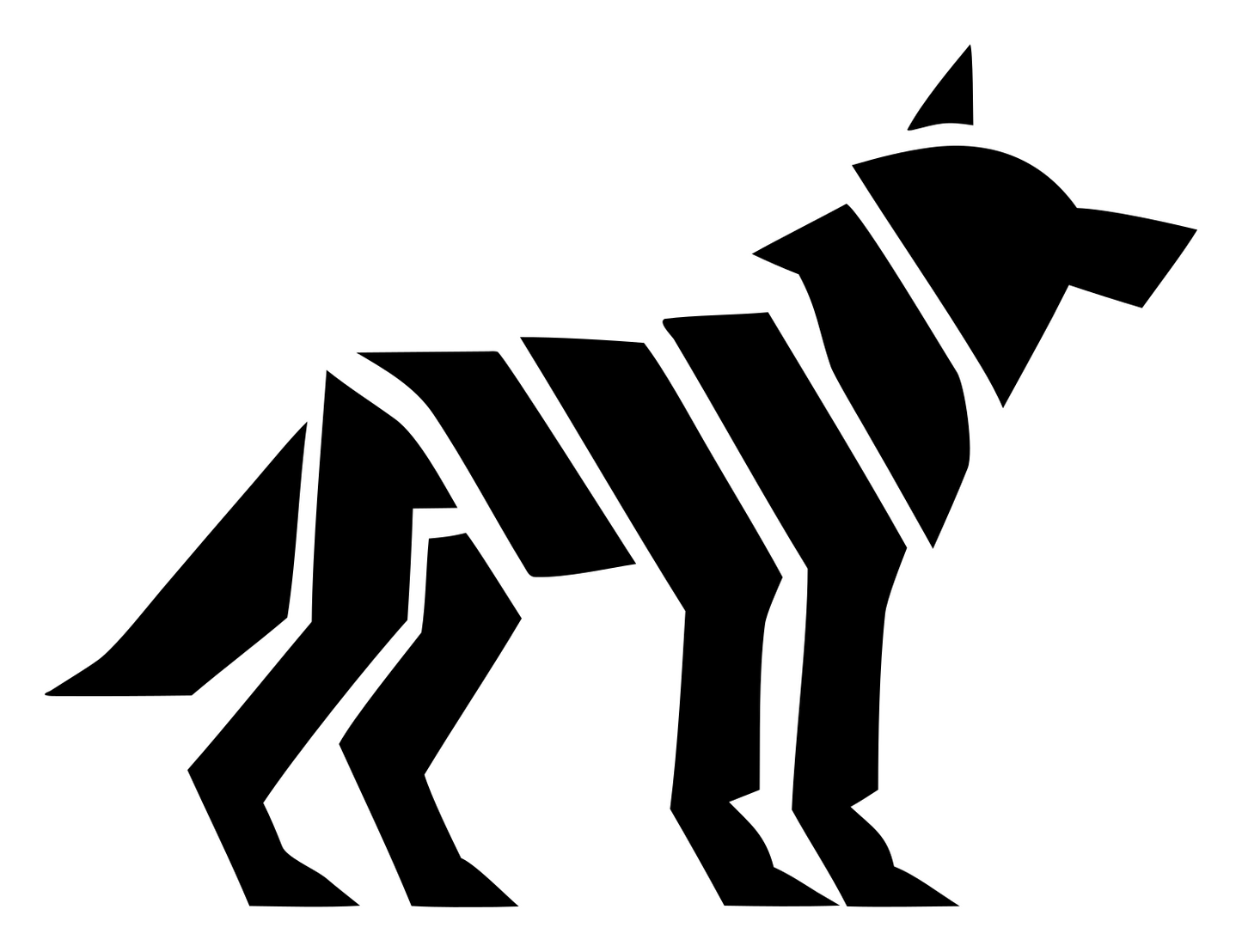 Layered Diagonal Stripe Wolf Body Mark #ffffff/#000000