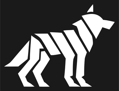 Layered Diagonal Stripe Wolf Body Mark #1a1a1a/#ffffff