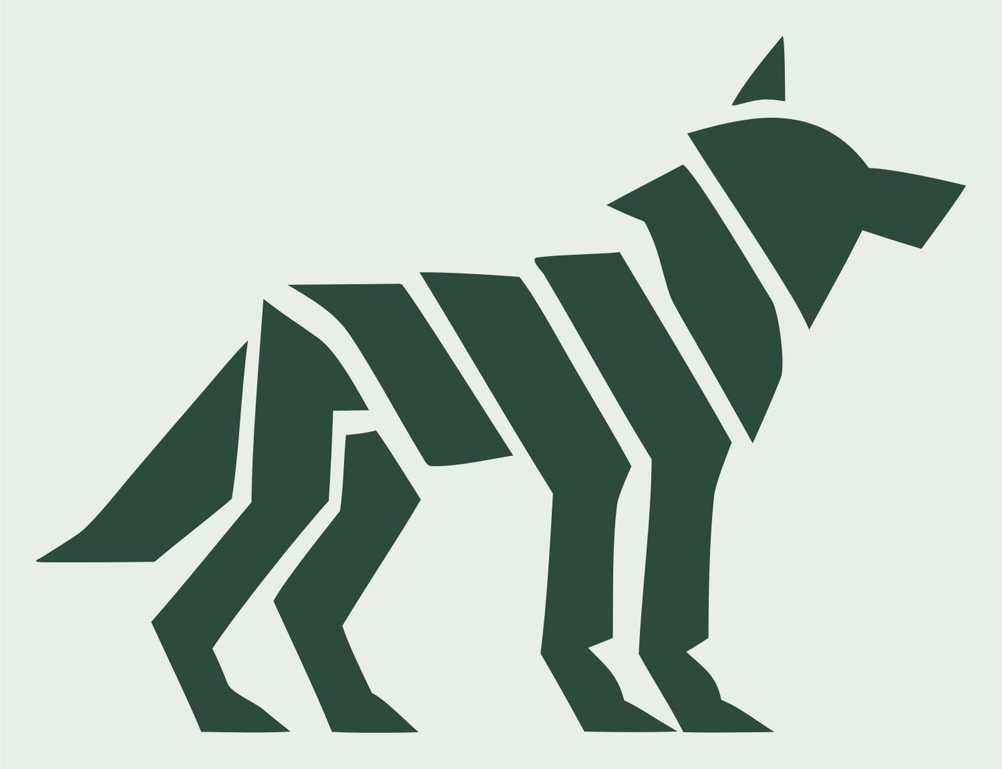 Layered Diagonal Stripe Wolf Body Mark #e8efe9/#2d4a3e