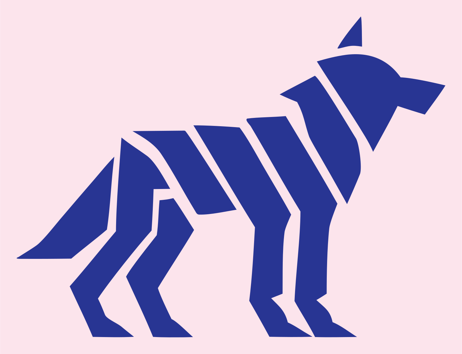 Layered Diagonal Stripe Wolf Body Mark #fce4ec/#283593