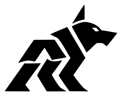 Layered Overlap Stalking Wolf Body Mark #ffffff/#000000