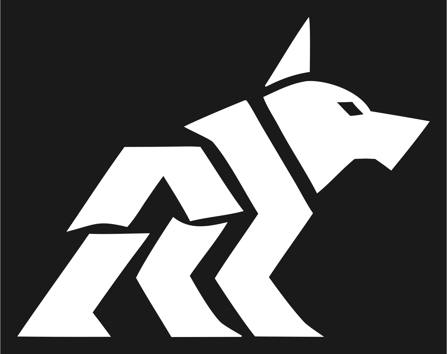 Layered Overlap Stalking Wolf Body Mark #1a1a1a/#ffffff