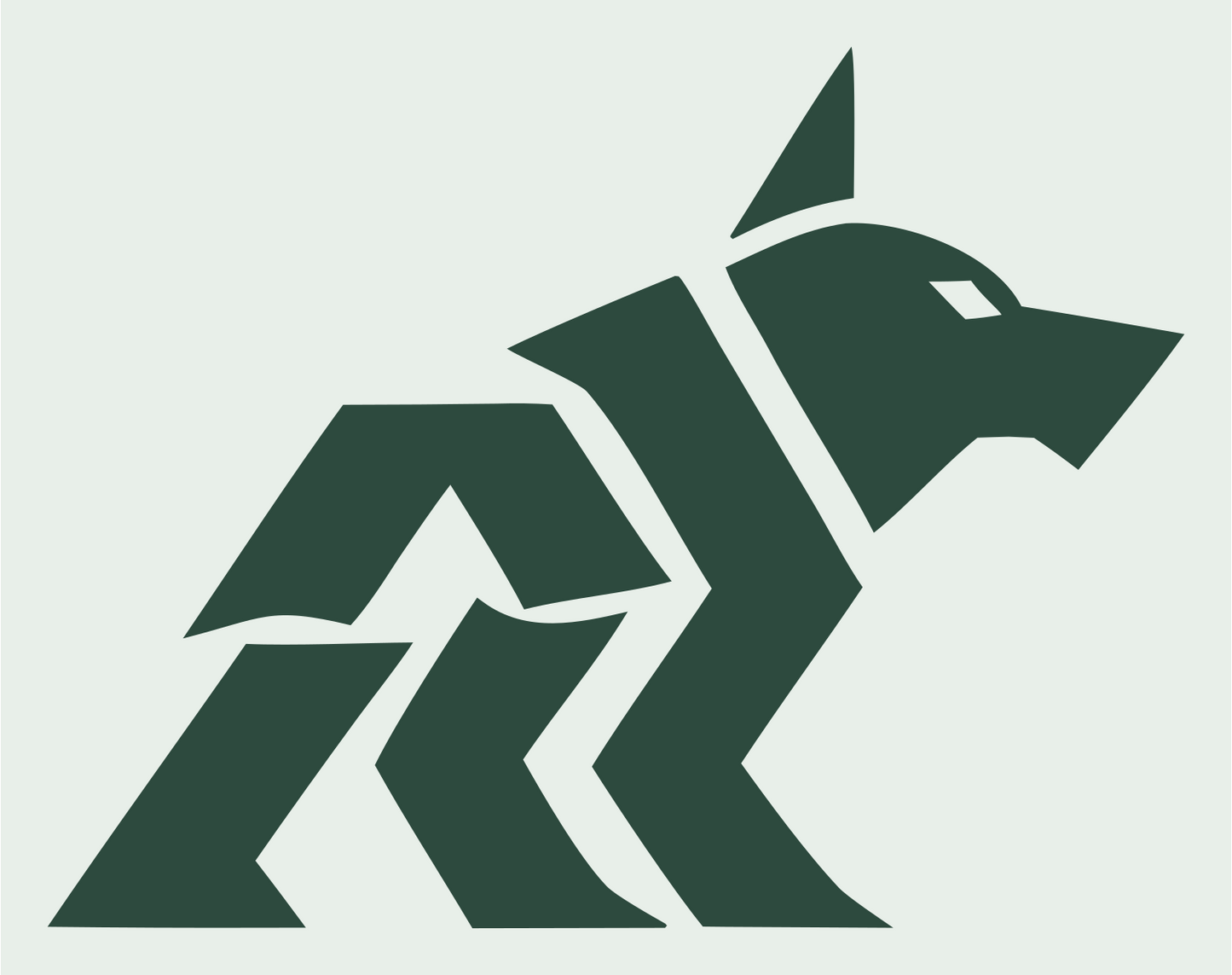 Layered Overlap Stalking Wolf Body Mark #e8efe9/#2d4a3e