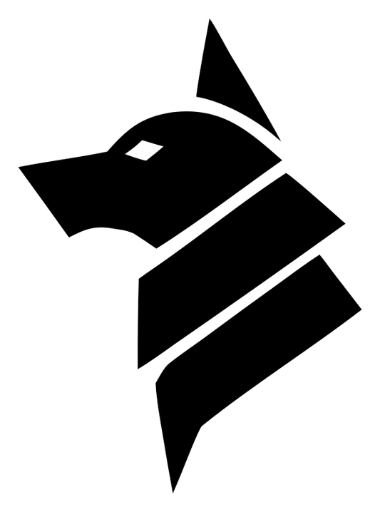Sliced Overlap Side-Profile Wolf Head Mark