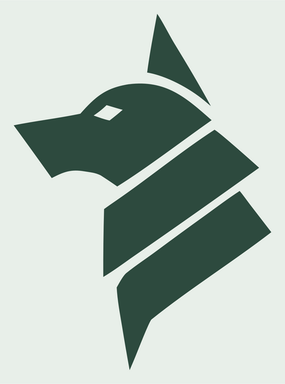 Sliced Overlap Side-Profile Wolf Head Mark #e8efe9/#2d4a3e