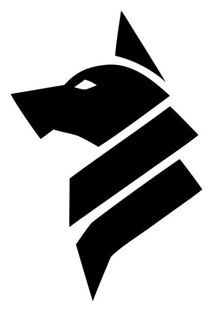 Sliced Layered Wolf Head Side Mark #ffffff/#000000