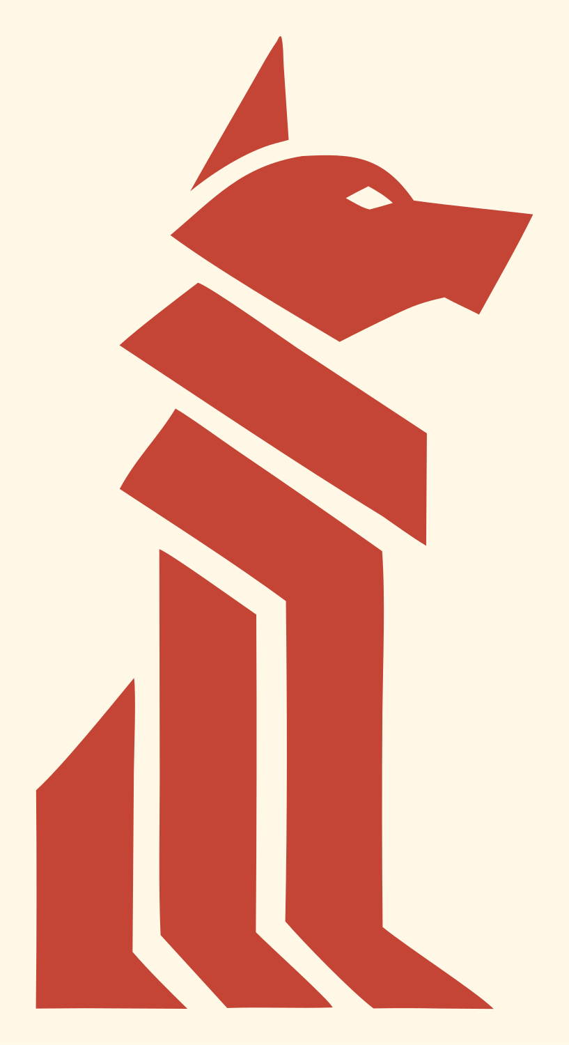 Geometric Wolf Sentinel Mark #fff8e7/#c44536