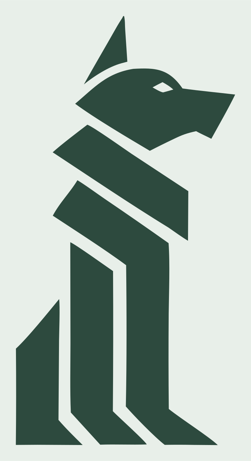 Geometric Wolf Sentinel Mark #e8efe9/#2d4a3e
