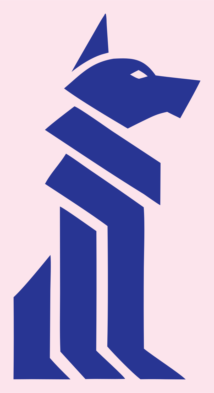 Geometric Wolf Sentinel Mark #fce4ec/#283593