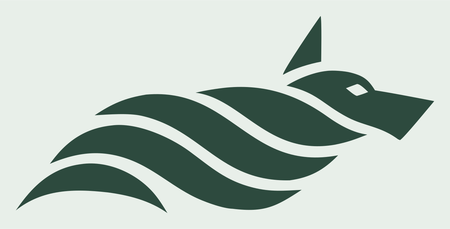 Layered Wave Body Running Wolf Mark #e8efe9/#2d4a3e