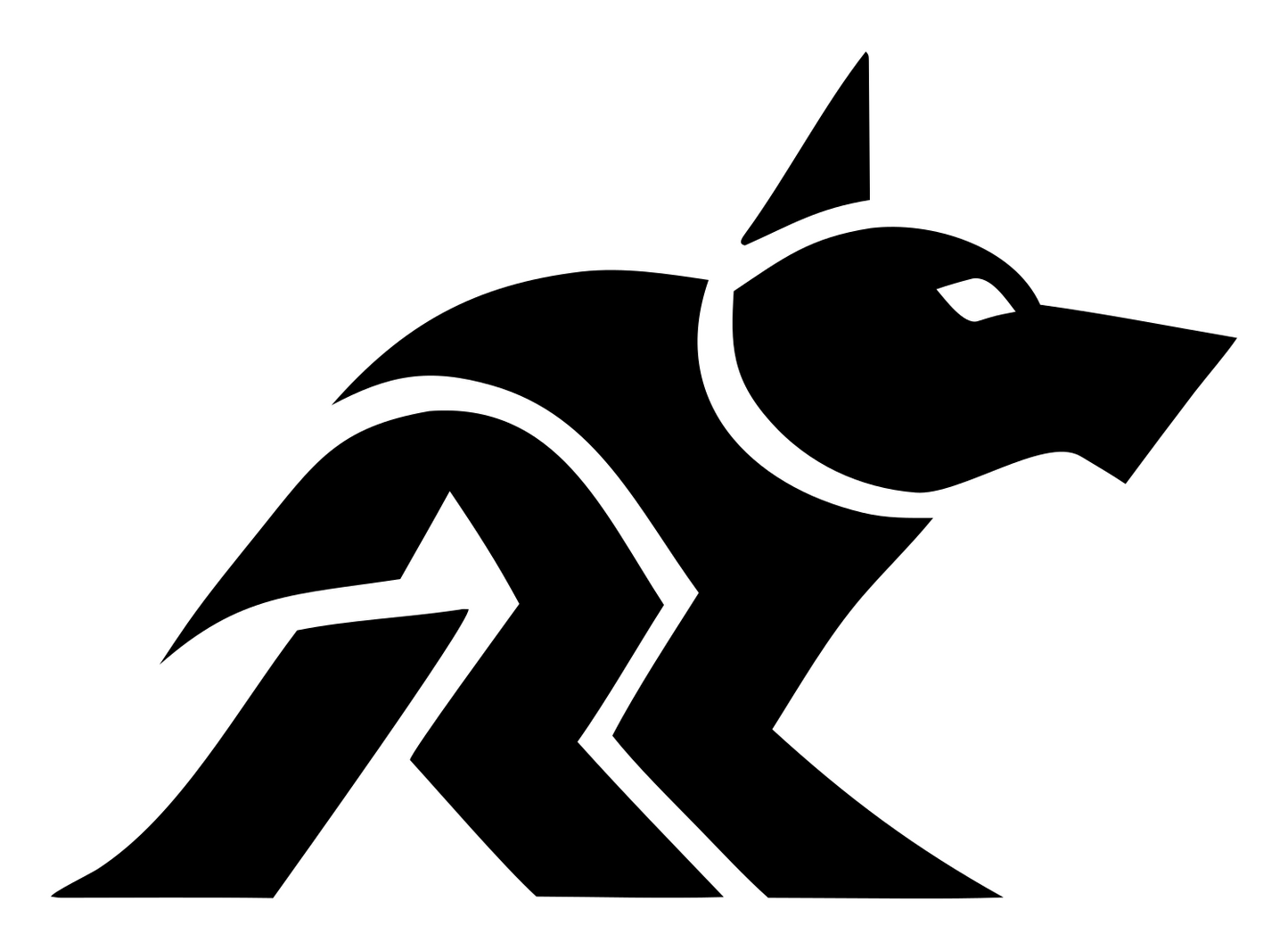 Layered Overlap Stalking Wolf Predator Mark #ffffff/#000000