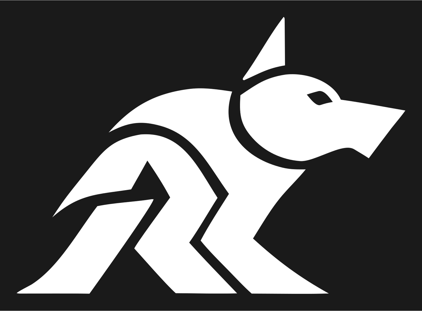 Layered Overlap Stalking Wolf Predator Mark #1a1a1a/#ffffff