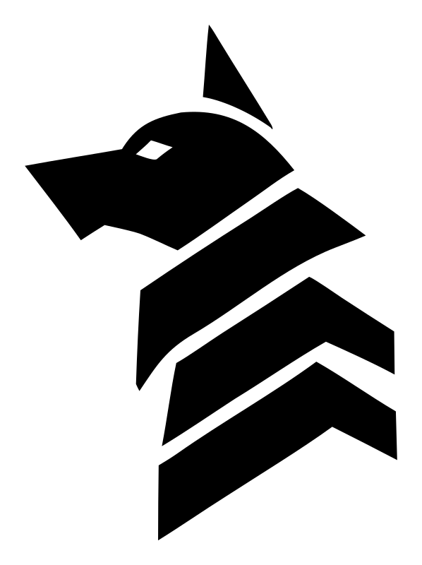 Layered Chevron Wolf Head Rank Mark