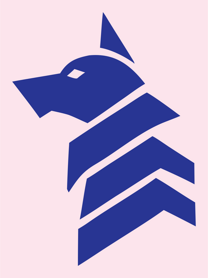 Layered Chevron Wolf Head Rank Mark #fce4ec/#283593