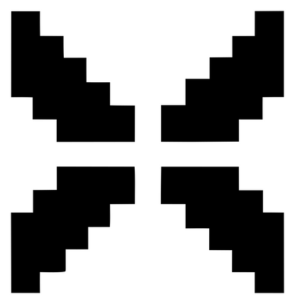Pixel Art Spread Wing Fox Mark #ffffff/#000000