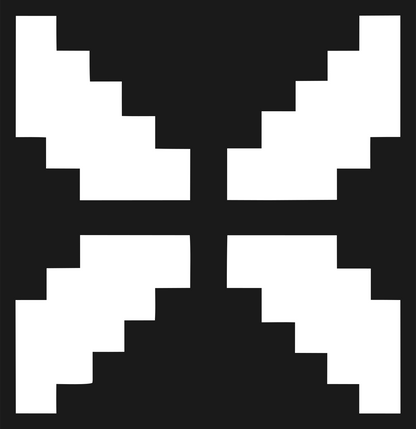 Pixel Art Spread Wing Fox Mark #1a1a1a/#ffffff