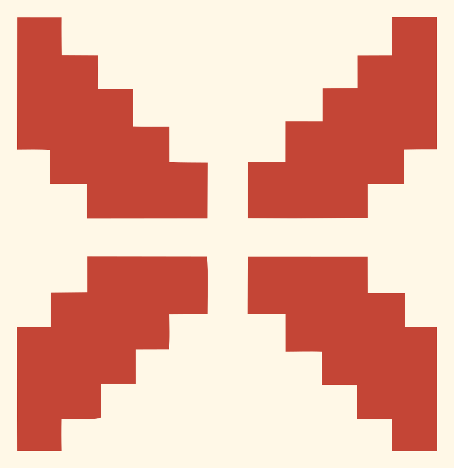 Pixel Art Spread Wing Fox Mark #fff8e7/#c44536