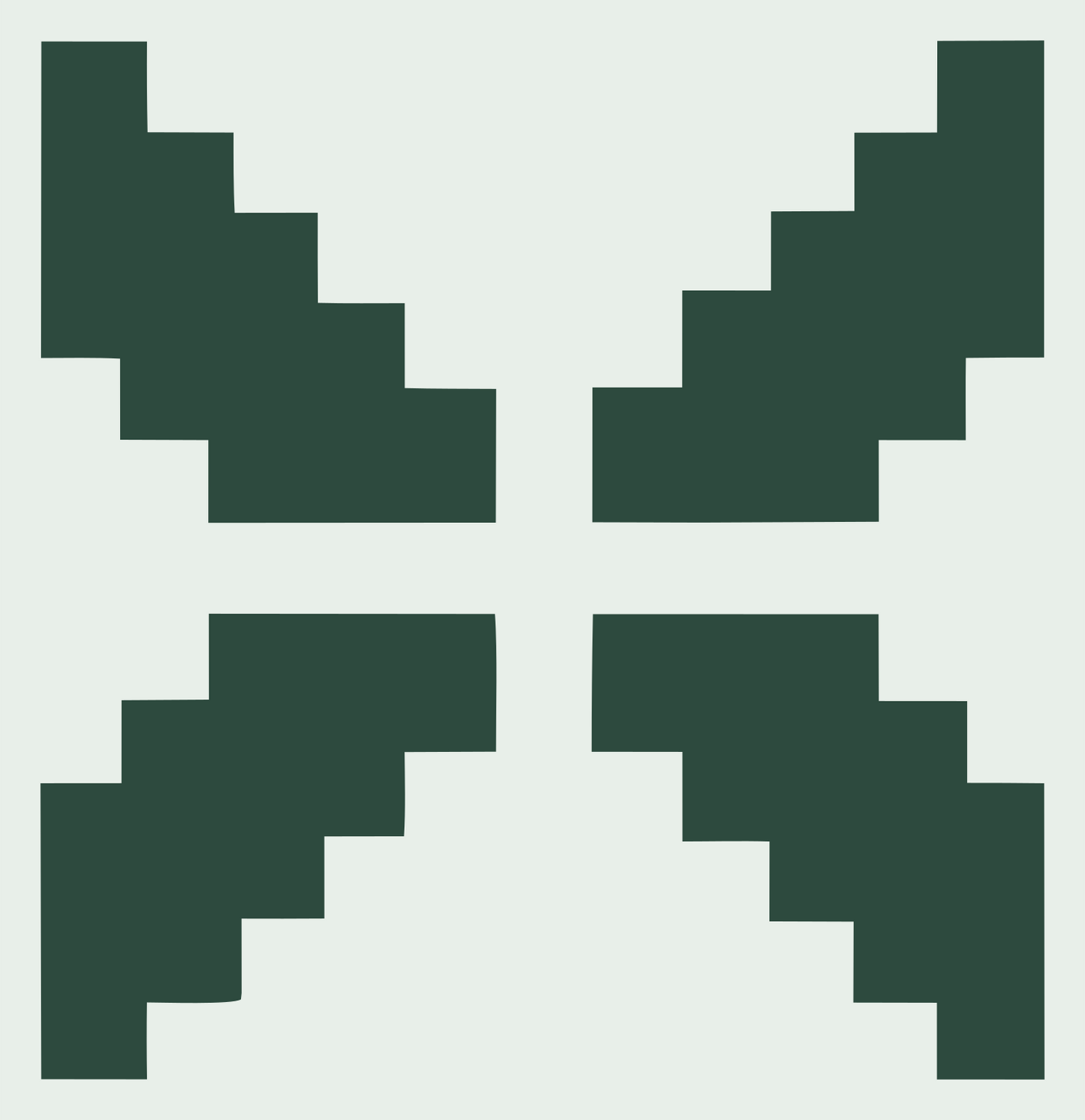 Pixel Art Spread Wing Fox Mark #e8efe9/#2d4a3e