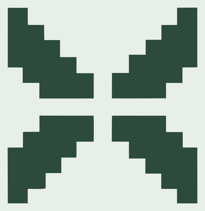 Pixel Art Spread Wing Fox Mark #e8efe9/#2d4a3e
