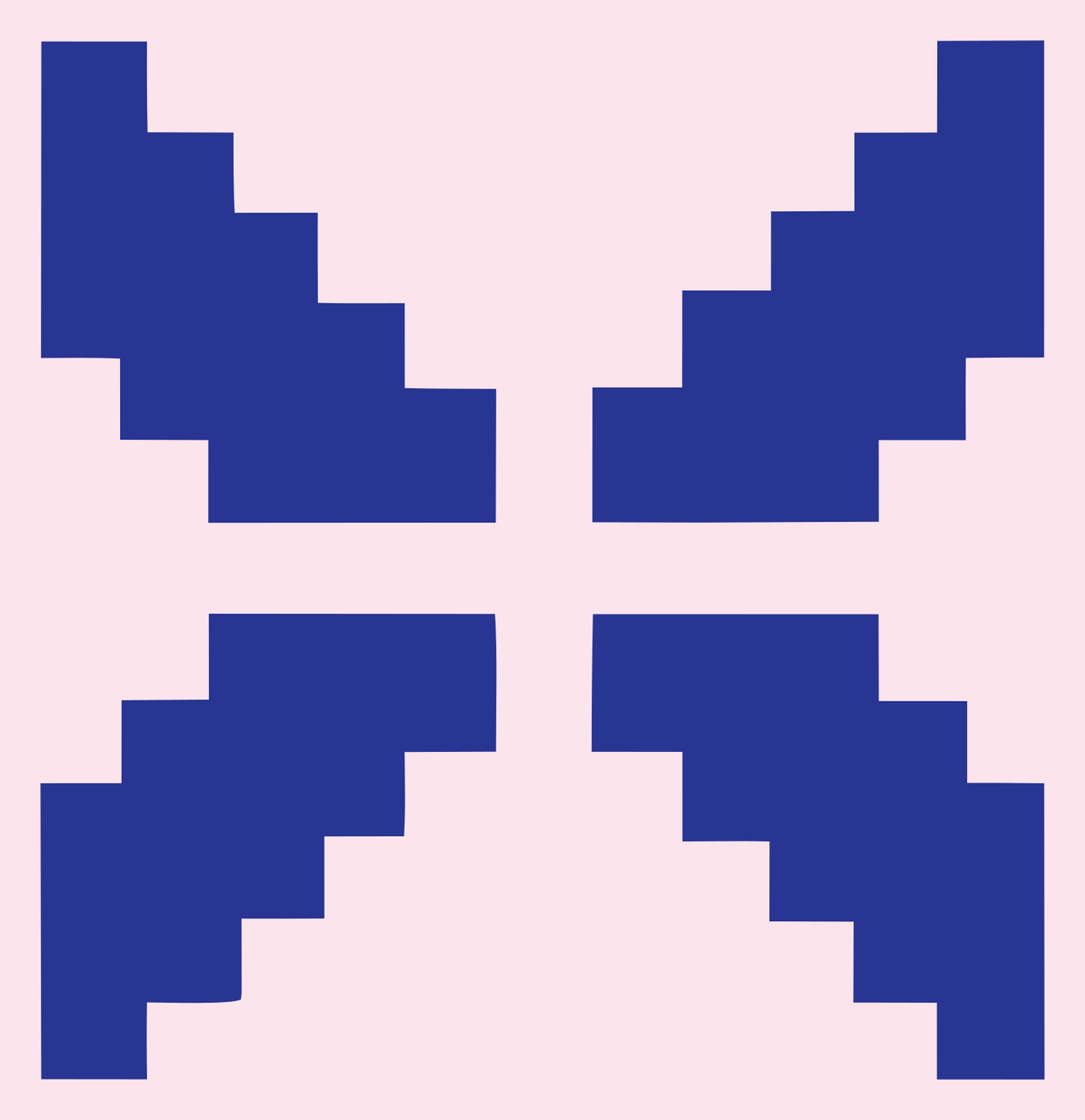 Pixel Art Spread Wing Fox Mark #fce4ec/#283593