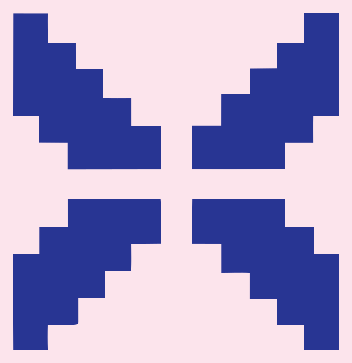 Pixel Art Spread Wing Fox Mark #fce4ec/#283593