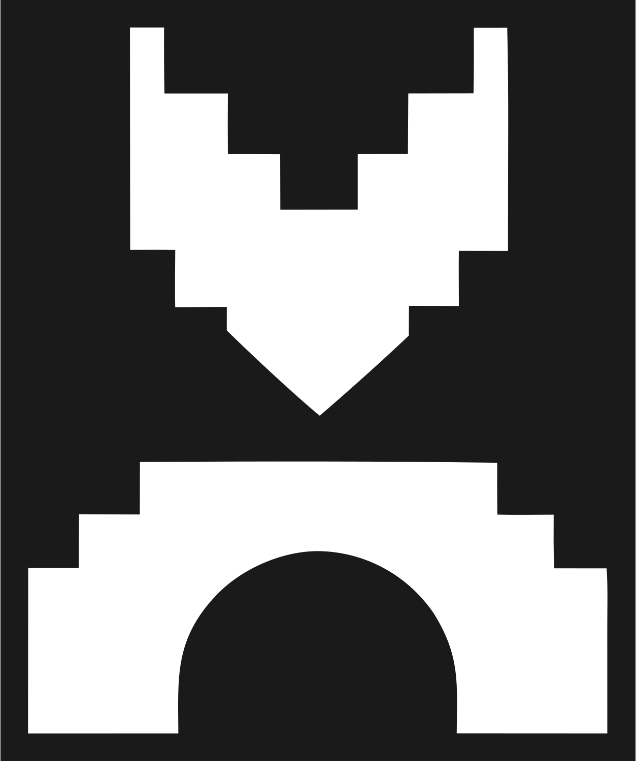 8-Bit Pixel Fox Mask Crest #1a1a1a/#ffffff