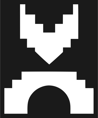 8-Bit Pixel Fox Mask Crest #1a1a1a/#ffffff