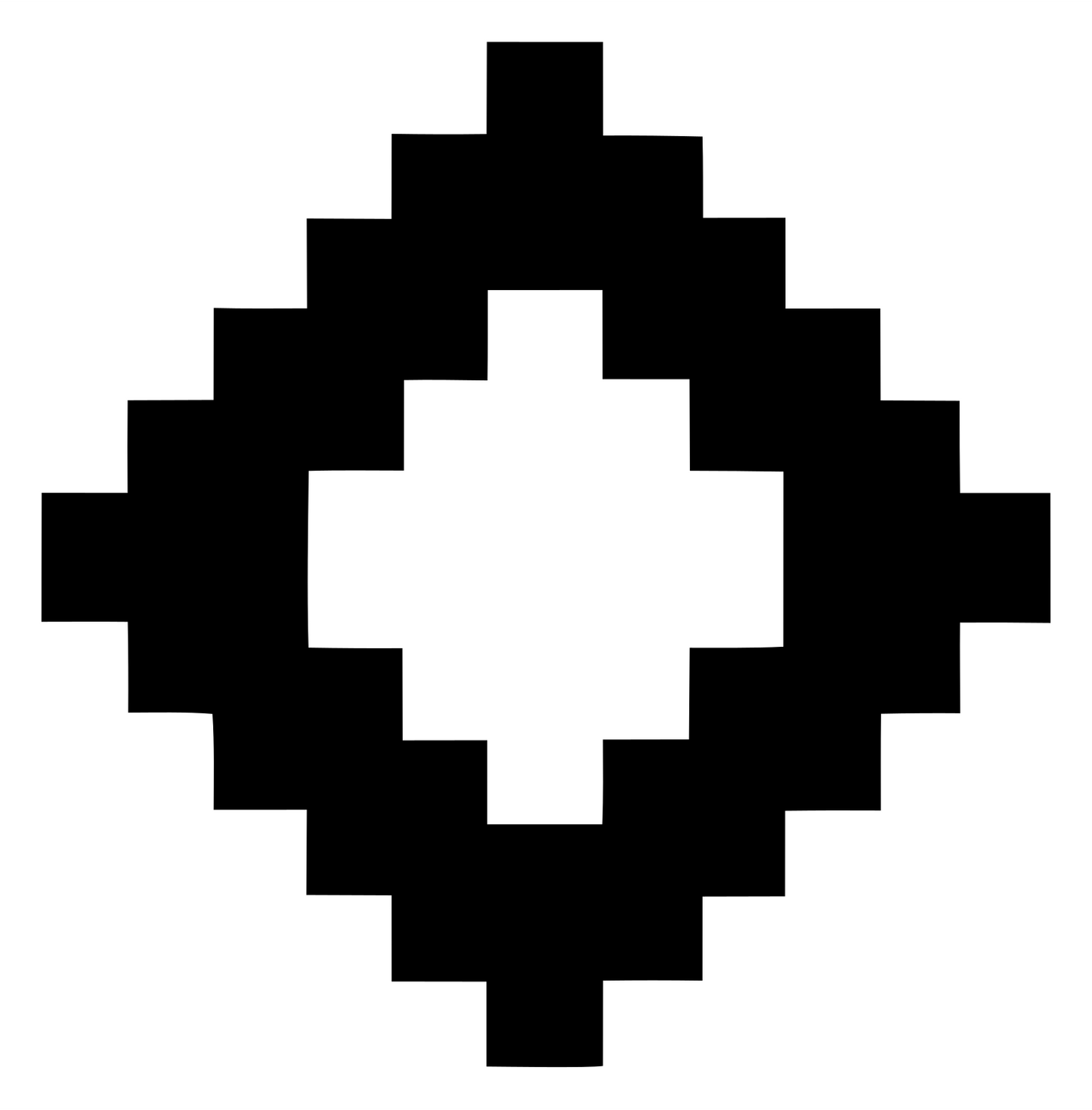 Pixel Art Diamond Fox Mark #ffffff/#000000