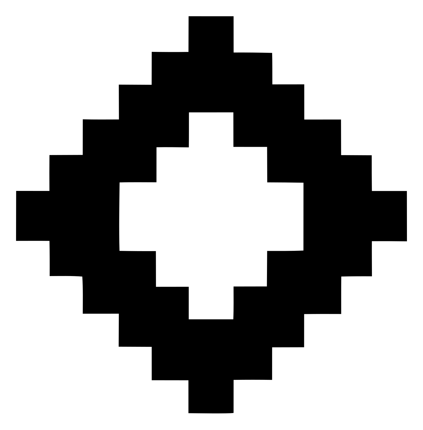 Pixel Art Diamond Fox Mark #ffffff/#000000