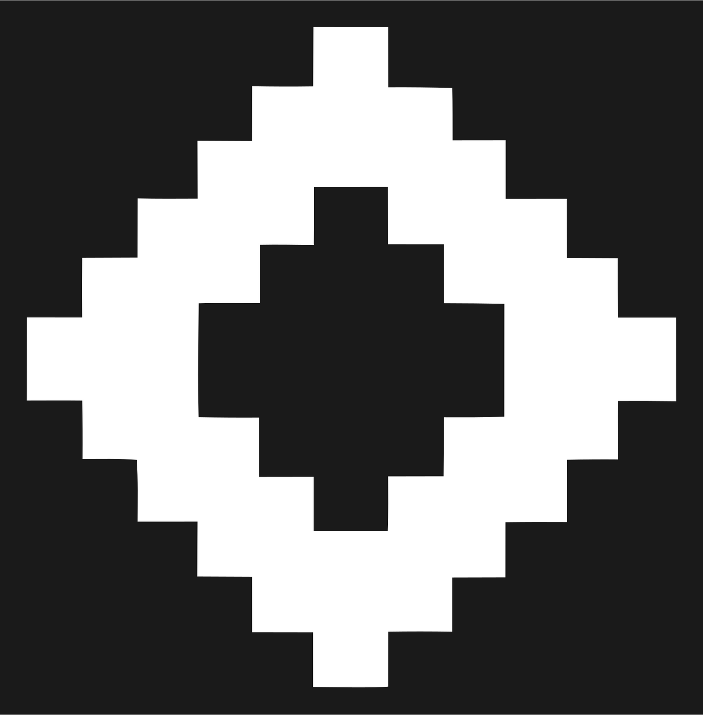 Pixel Art Diamond Fox Mark #1a1a1a/#ffffff