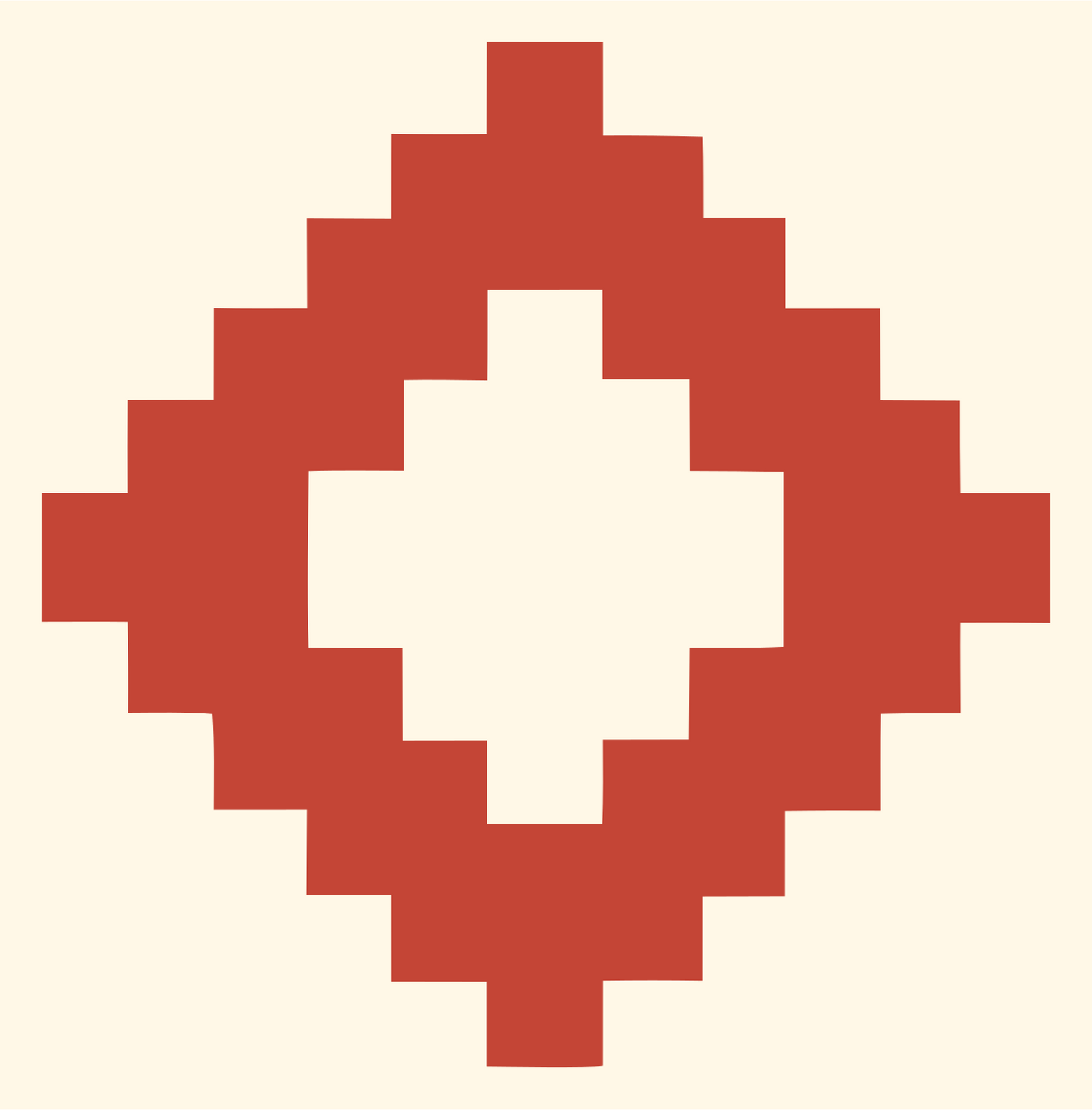 Pixel Art Diamond Fox Mark #fff8e7/#c44536
