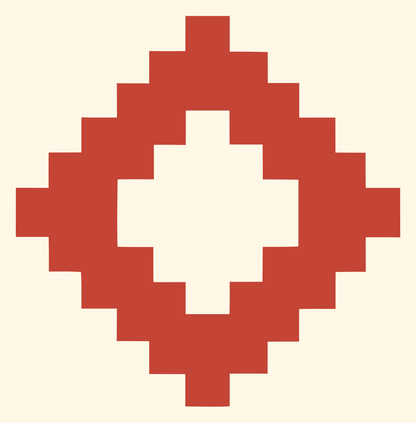 Pixel Art Diamond Fox Mark #fff8e7/#c44536
