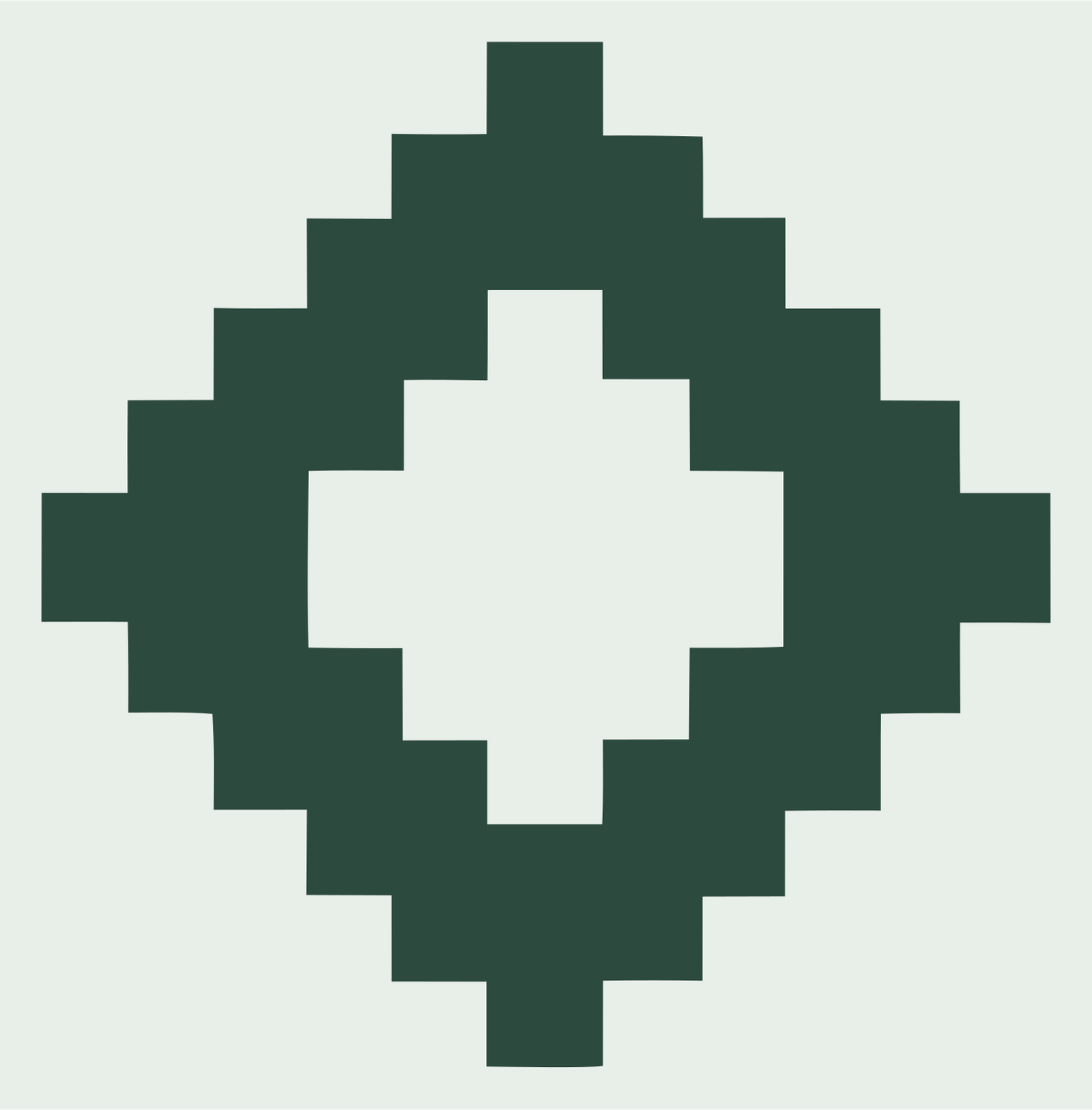 Pixel Art Diamond Fox Mark #e8efe9/#2d4a3e