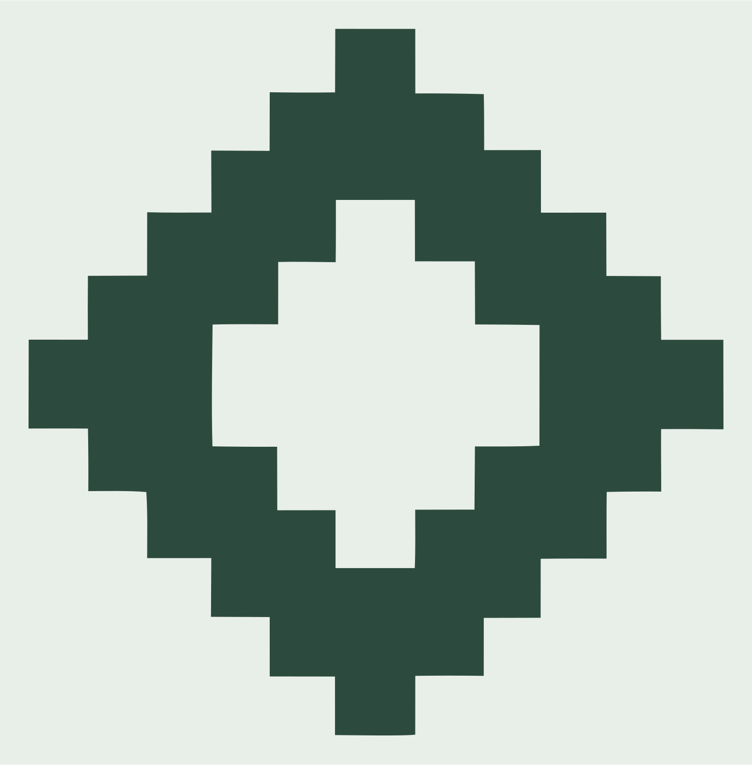 Pixel Art Diamond Fox Mark #e8efe9/#2d4a3e