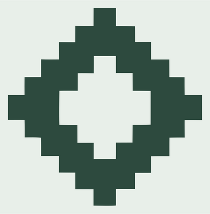 Pixel Art Diamond Fox Mark #e8efe9/#2d4a3e