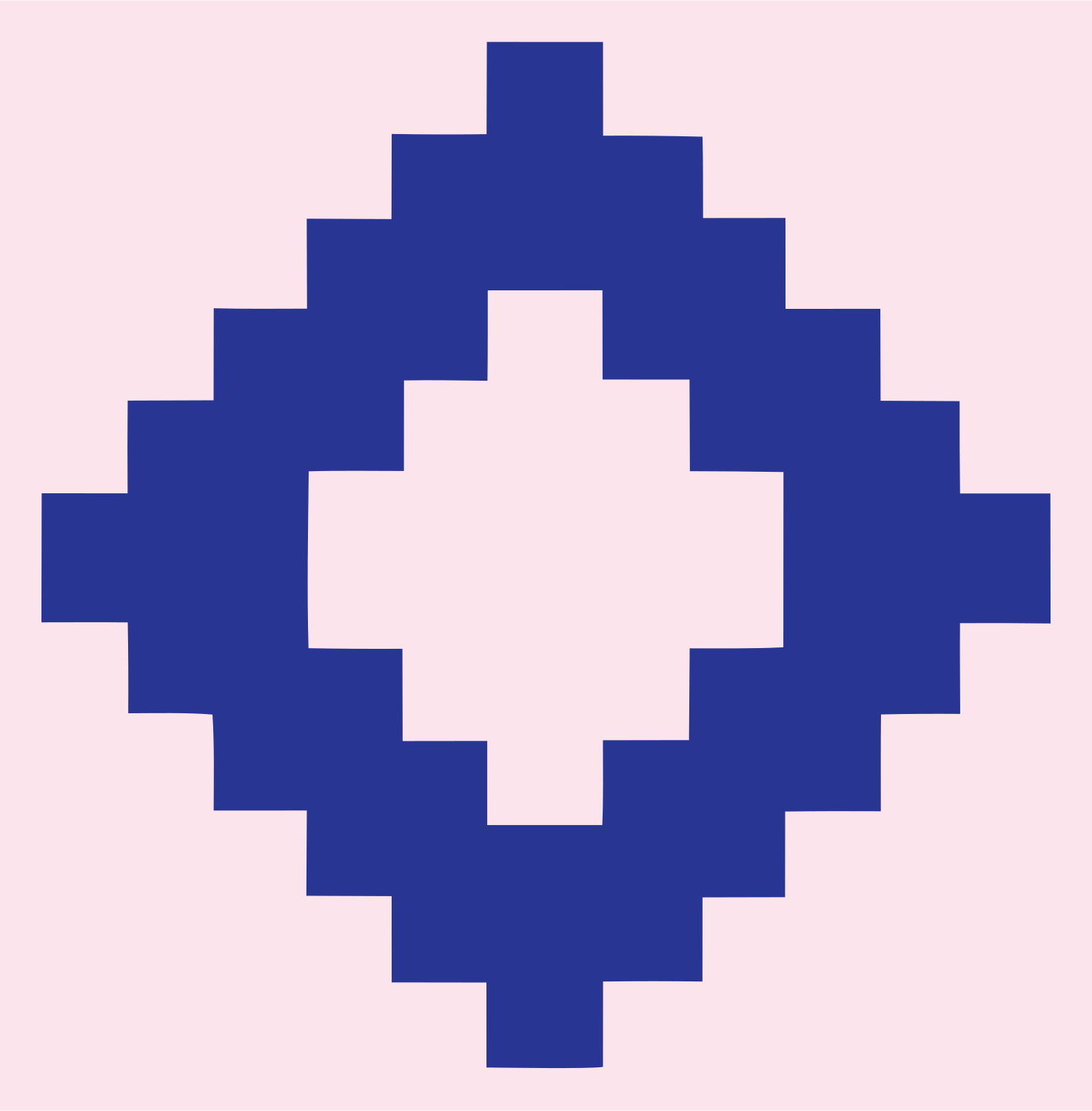 Pixel Art Diamond Fox Mark #fce4ec/#283593
