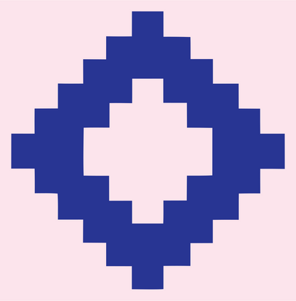 Pixel Art Diamond Fox Mark #fce4ec/#283593