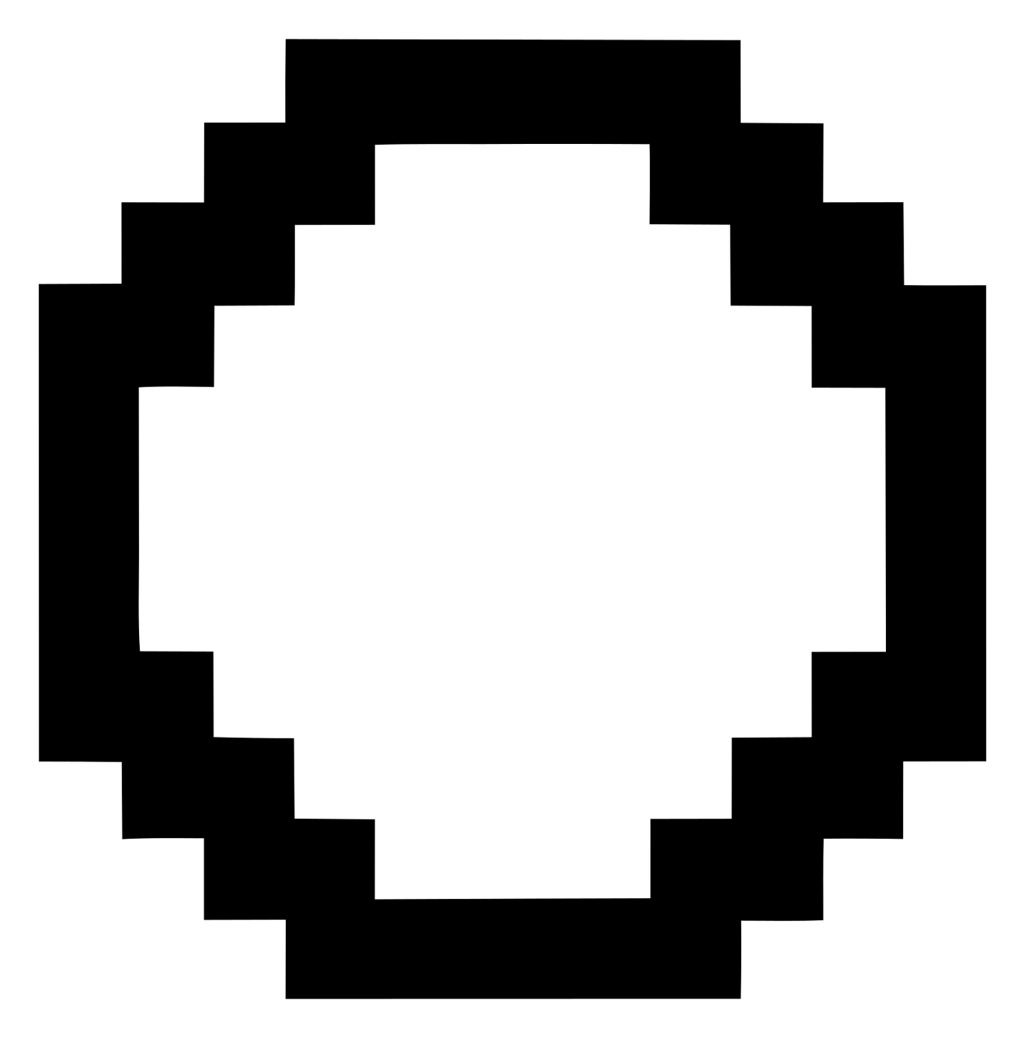 Pixel Art Circle Ring Fox Badge #ffffff/#000000