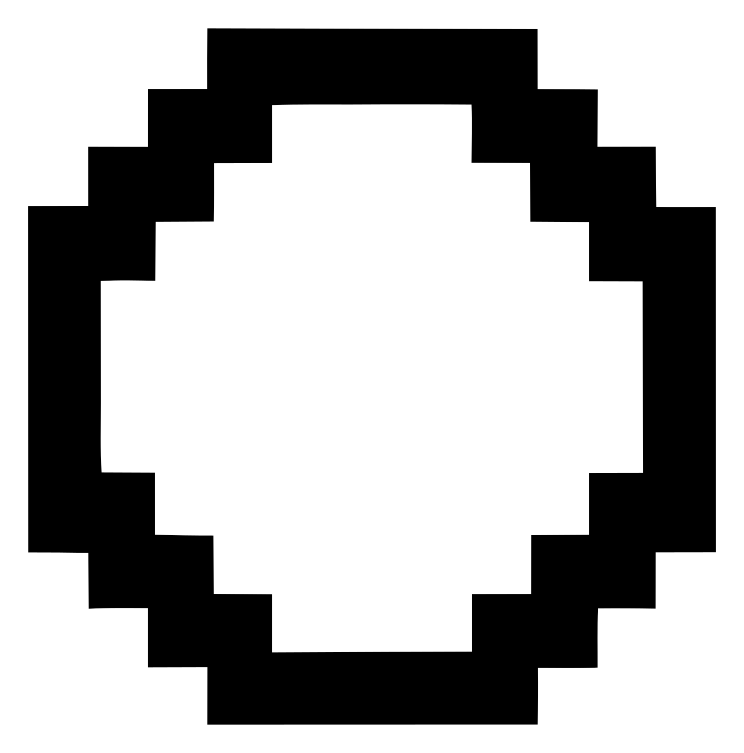 Pixel Art Circle Ring Fox Badge #ffffff/#000000