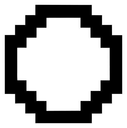 Pixel Art Circle Ring Fox Badge #ffffff/#000000
