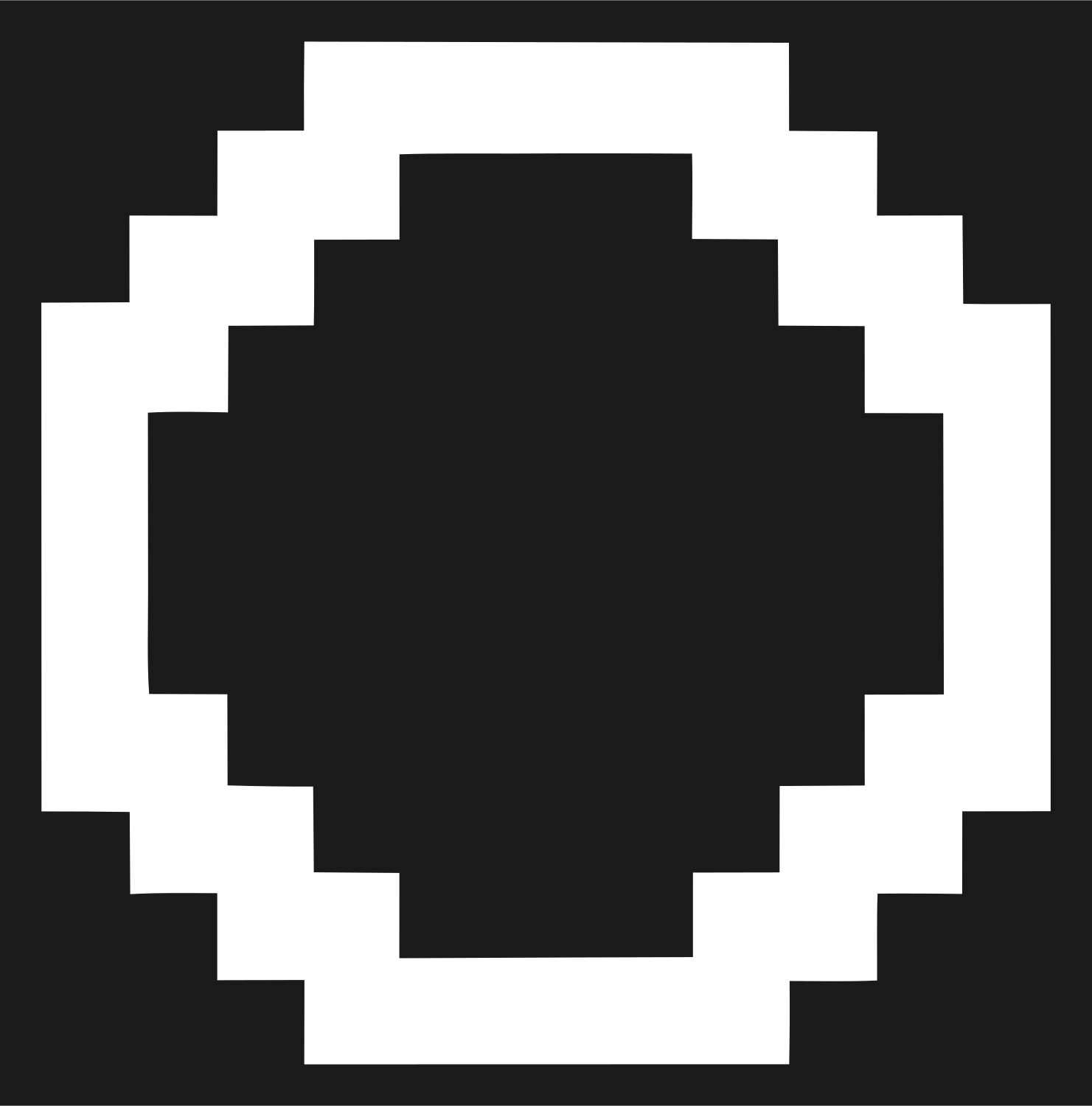 Pixel Art Circle Ring Fox Badge #1a1a1a/#ffffff