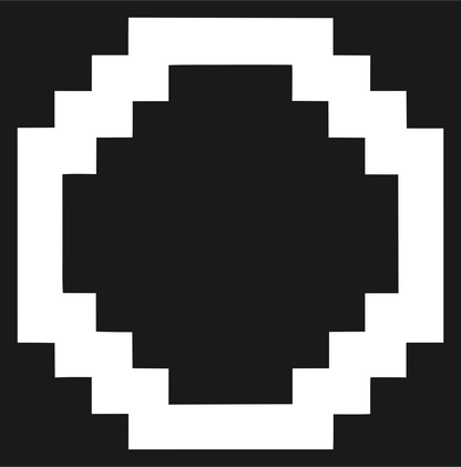 Pixel Art Circle Ring Fox Badge #1a1a1a/#ffffff