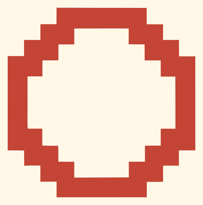 Pixel Art Circle Ring Fox Badge #fff8e7/#c44536