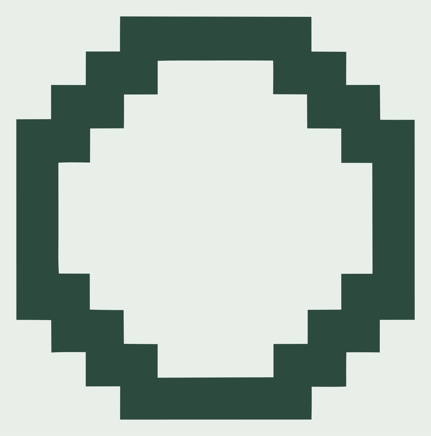 Pixel Art Circle Ring Fox Badge #e8efe9/#2d4a3e