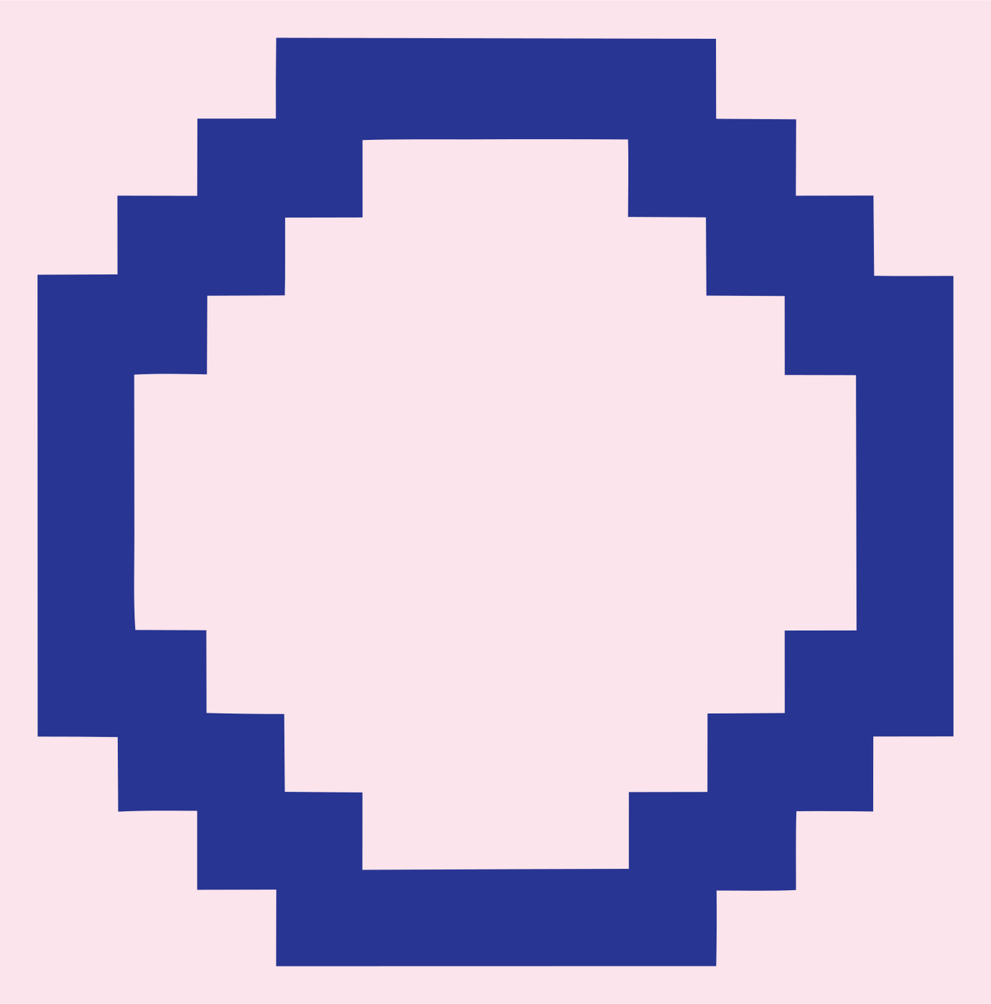 Pixel Art Circle Ring Fox Badge #fce4ec/#283593