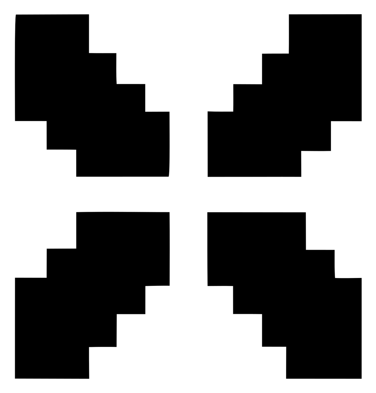 Pixel Art Blocky Fox Wings Mark #ffffff/#000000